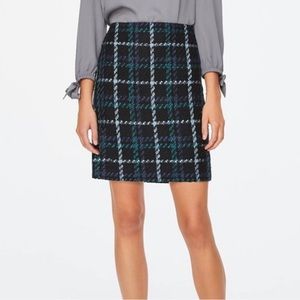 LOFT tweed plaid skirt, size 2.